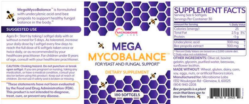 MegaMycoBalance (Microbiome Labs) Label