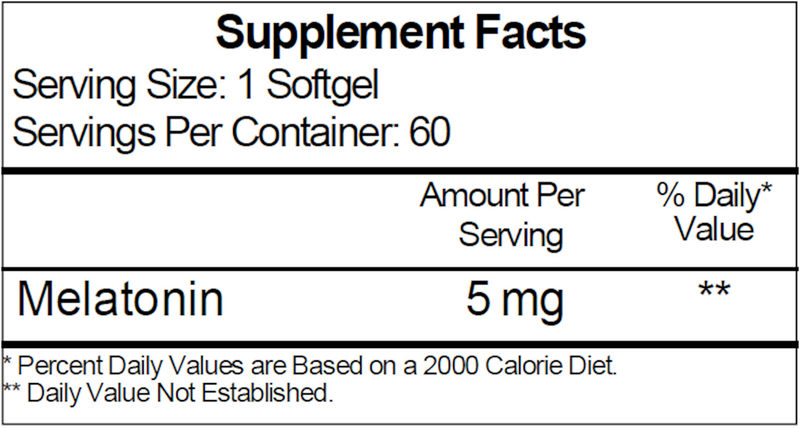 Melatone 5 mg (Ecological Formulas) Supplement Facts