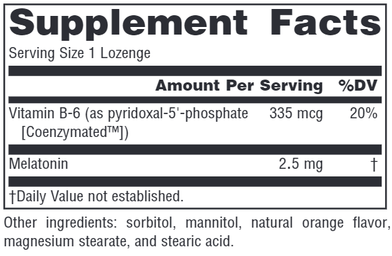 Melatonin 2.5 mg (Source Naturals) Supplement Facts