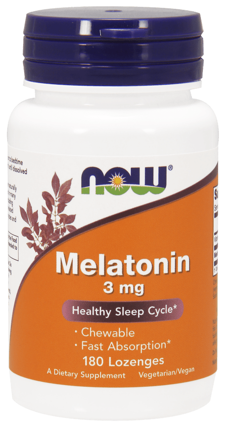 Melatonin 3 mg Lozenges (NOW) Front