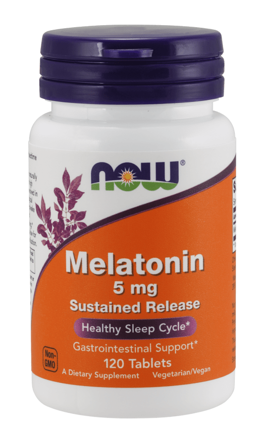 Melatonin 5 mg SR (NOW) Front