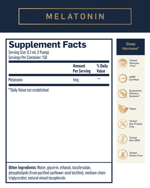 Melatonin (Quicksilver Scientific) Supplement Facts