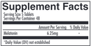melatonin bezwecken supplement facts