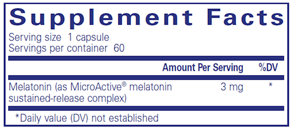 Melatonin-SR 60's (Pure Encapsulations) supplement facts