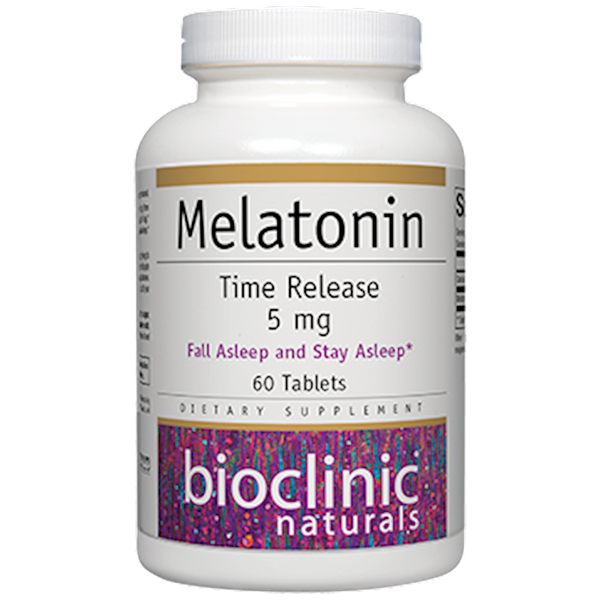 Melatonin Time Release 5 mg (Bioclinic Naturals) Front