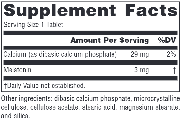 Melatonin Timed-Release 3 mg (Source Naturals) Supplement Facts