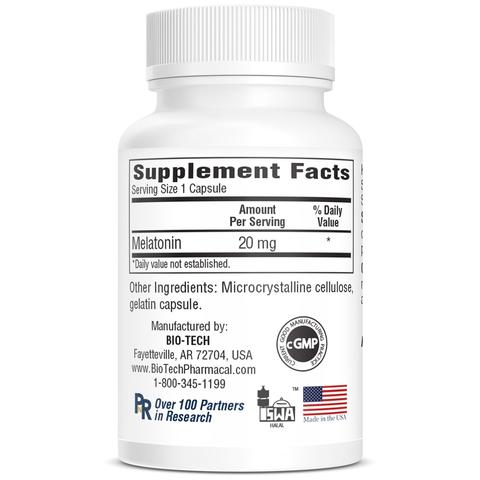 Melatonin 20 mg (Bio-Tech Pharmacal) Supplement Facts