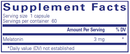 melatonin 3 mg pure encapsulations supplement facts