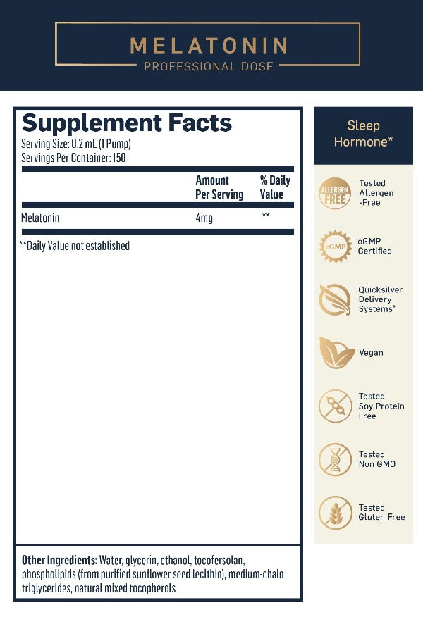 Melatonin Professional Dose (Quicksilver Scientific) supplement facts