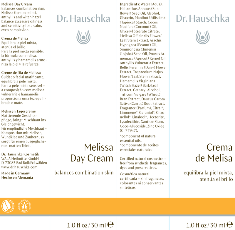 Melissa Day Cream (Dr. Hauschka Skincare) Label