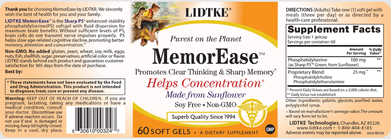 MemorEase (Lidtke) Label