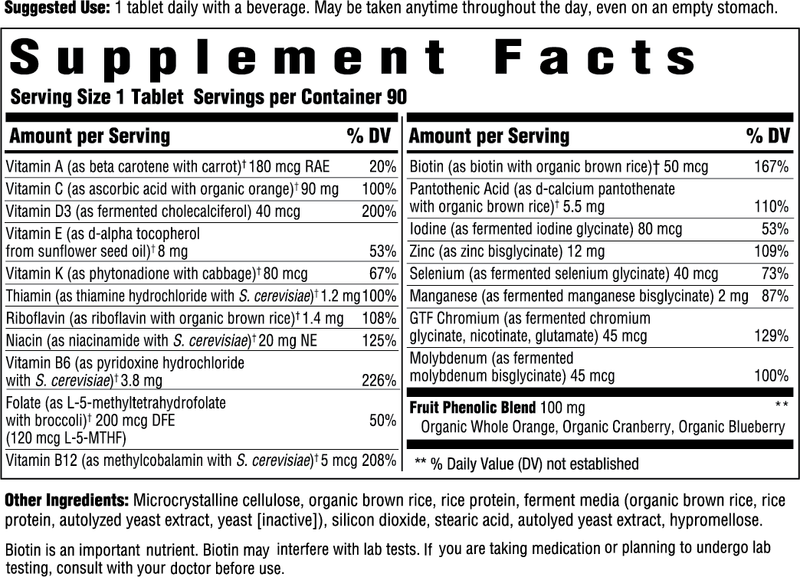 Men's 50+ One Daily (Innate Response) Supplement Facts