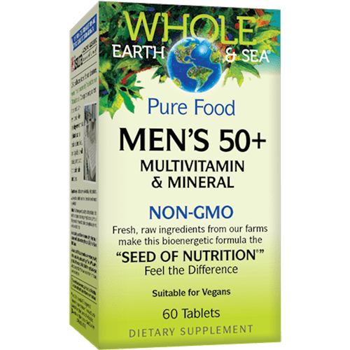 Men's Multi 50+ Non-GMO (Whole Earth and Sea Natural Factors) Front