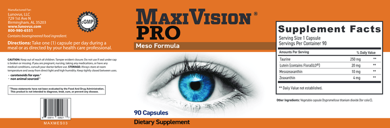 Meso Formula (Maxivision) Label