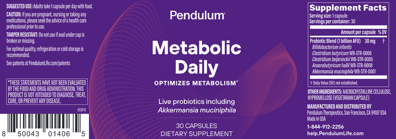 Metabolic Daily (Pendulum) Label