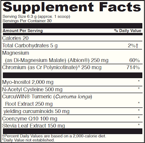 Metabolic Ovary Support DaVinci Labs Supplement Facts