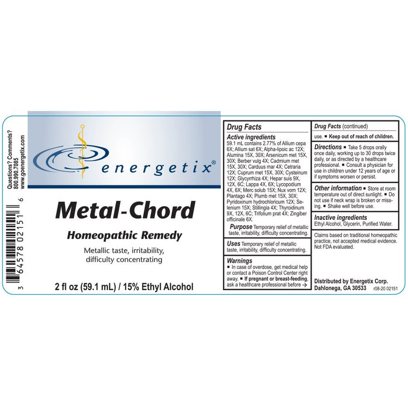 Metal-Chord 2 oz (Energetix) Label