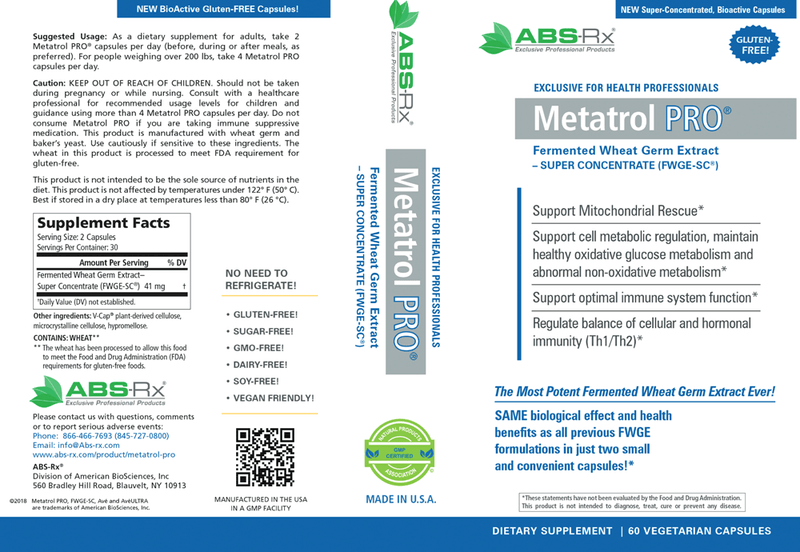 Metatrol Pro (American BioSciences) Label