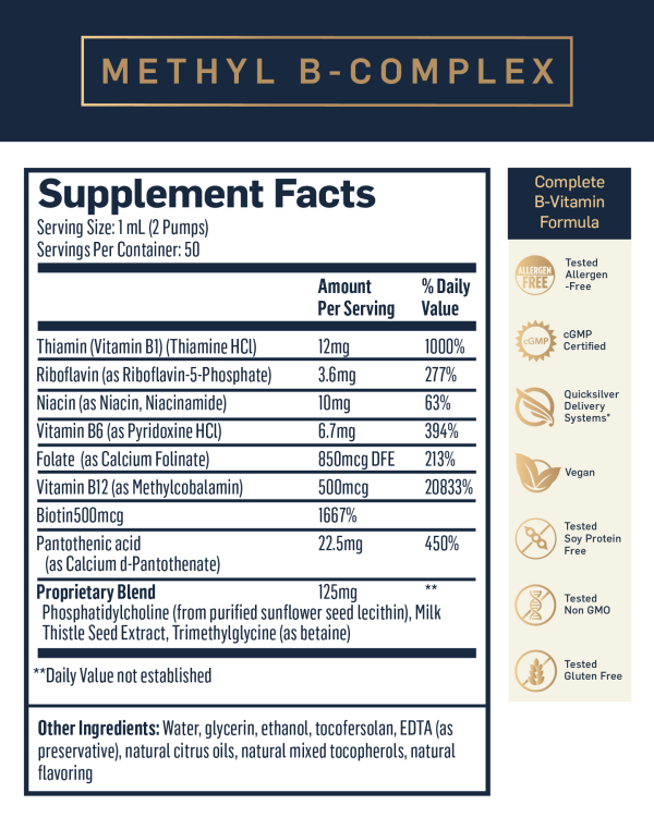 Liposomal Methyl B-Complex (Quicksilver Scientific) Supplement Facts