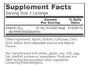 methyl b12 10,000 mcg (protocol for life balance) supplement facts
