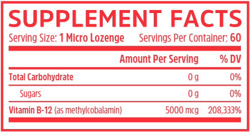 Methyl B12 5000 Cherry (ZHOU Nutrition) Supplement Facts