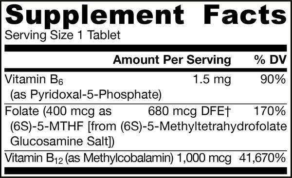 methyl b-12 & methyl folate jarrow formulas supplement facts