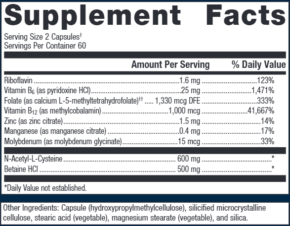 Methyl Care (Metagenics) Supplement Facts