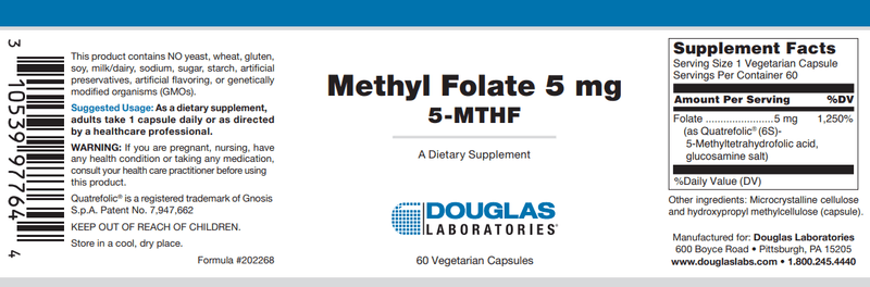 Methyl Folate 5 mg Douglas Labs Label