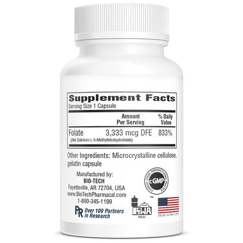 Methylfolate (5-MTHF) (Bio-Tech Pharmacal) Supplement Facts