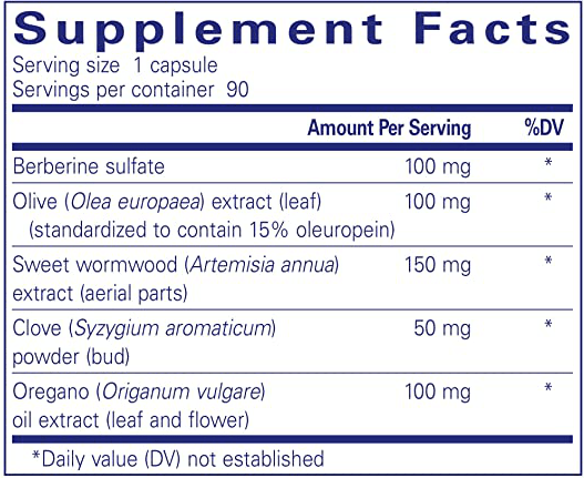 MicroDefense w/ Oregano 90 caps (Pure Encapsulations) supplement facts