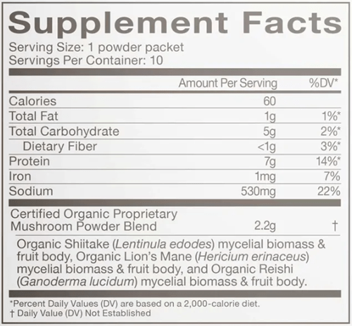 Mighty Veggie Miso Broth (Om Mushrooms) supplement facts