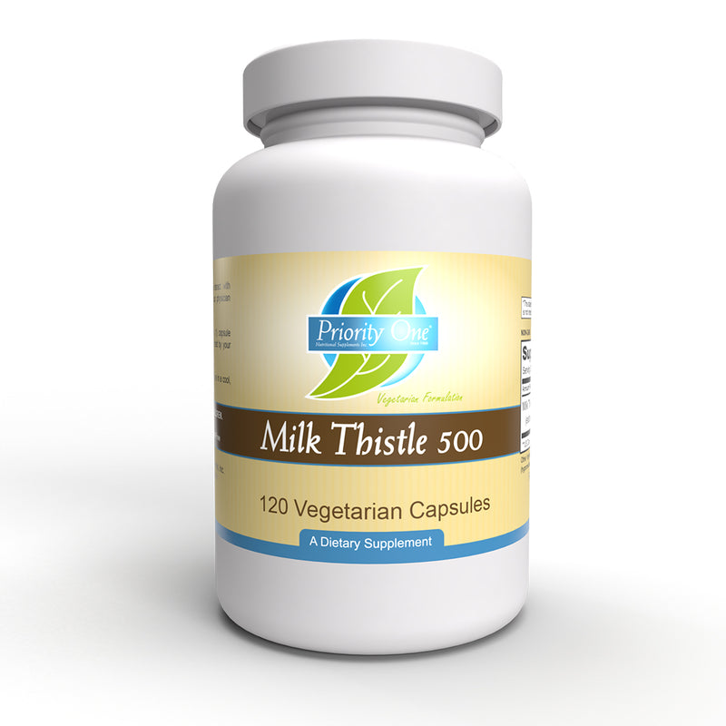 Milk Thistle 500mg (Priority One Vitamins) Front