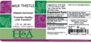 milk thistle extract (herbalist alchemist) label