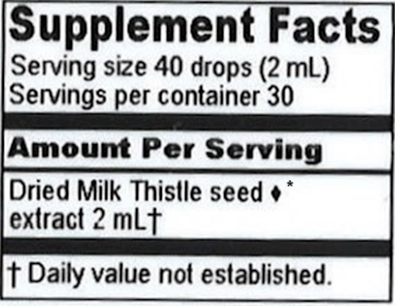 Milk Thistle Extract (Herbalist Alchemist) Supplement Facts