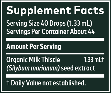 Milk Thistle Seed Low Alcohol 2oz (Gaia Herbs) supplement facts