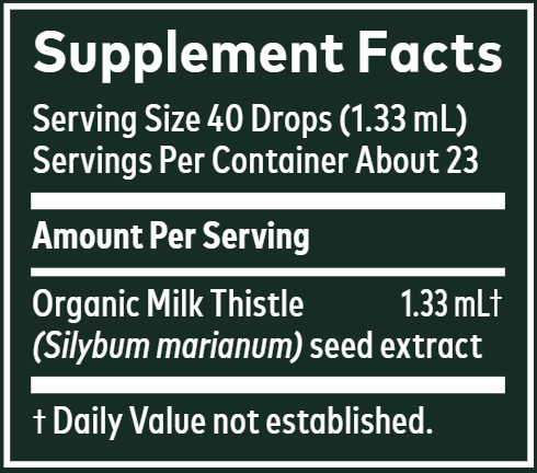 milk thistle seed gaia herbs supplement facts