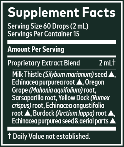 Milk Thistle Yellow Dock Supreme (Gaia Herbs) supplement facts