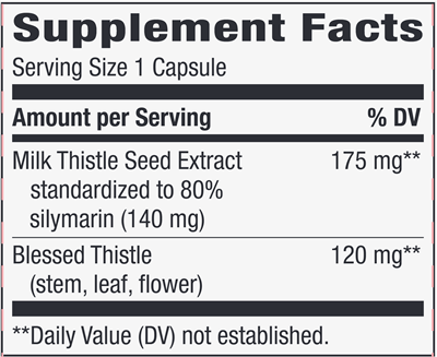 Milk Thistle (Nature's Way) Supplement Facts