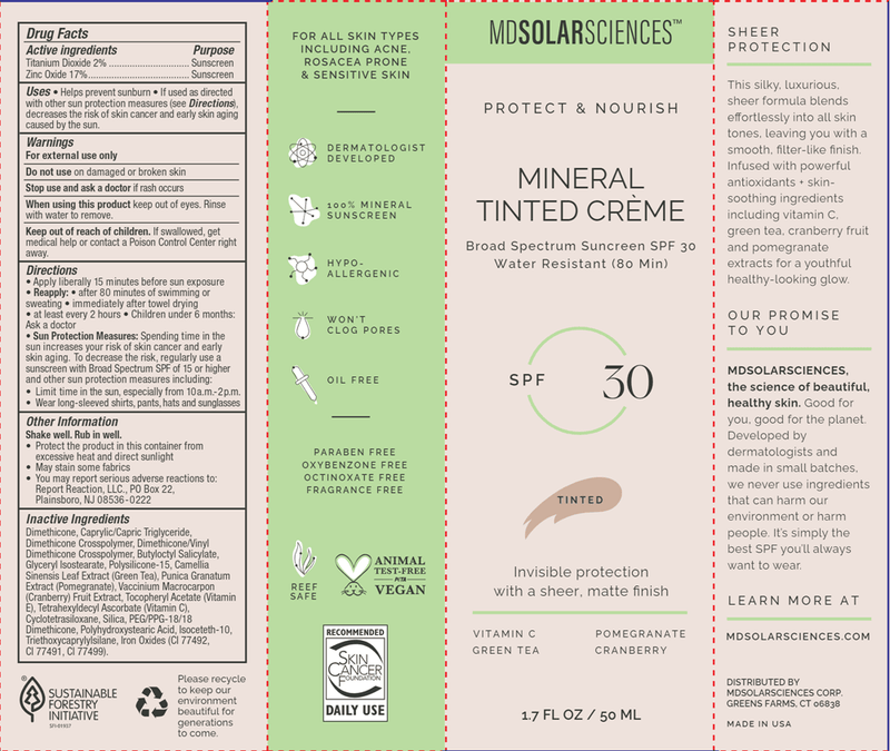 Mineral Tinted Crème SPF 30 (MDSolarSciences) Label