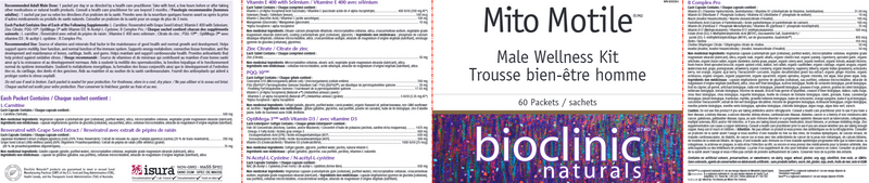 Mito Motile Male Wellness Kit (Bioclinic Naturals) Label