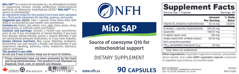 Mito SAP (NFH Nutritional Fundamentals) Label
