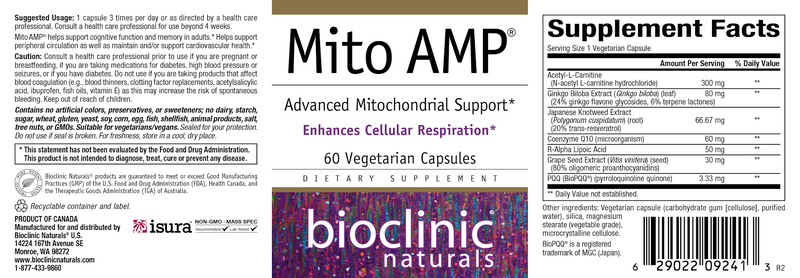 MitoLife AMP (Bioclinic Naturals) Label