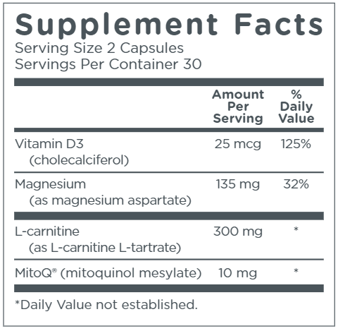 MitoQ Heart (MitoQ) supplement facts