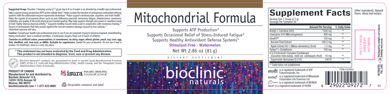 Mitochondrial Formula (Bioclinic Naturals) Label