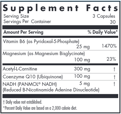 Mitochondrial Cofactors Cellular Energy Formula (Allergy Research Group) supplement facts