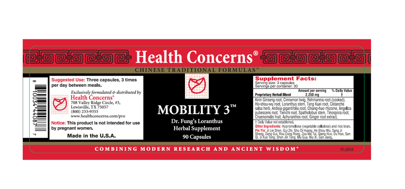 Mobility 3 (Health Concerns) 90ct Label