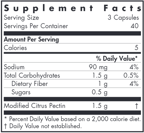 Modified Citrus Pectin (Allergy Research Group) supplement facts