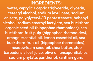 Moisturizing Body Cream (Sibu) Ingredients
