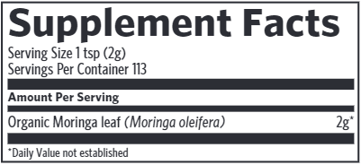 Moringa Leaf Powder (Organic India) Supplement Facts
