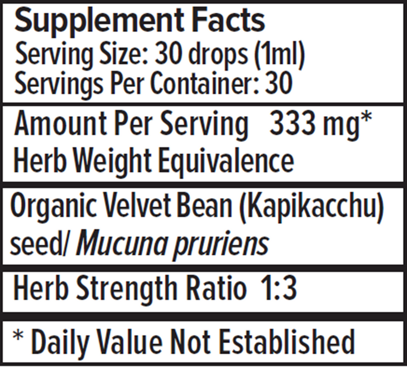 Mucuna (Kapukacchu) Liquid Extract (Banyan Botanicals) Supplement Facts